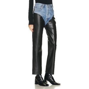 Denim & Leather Jeans